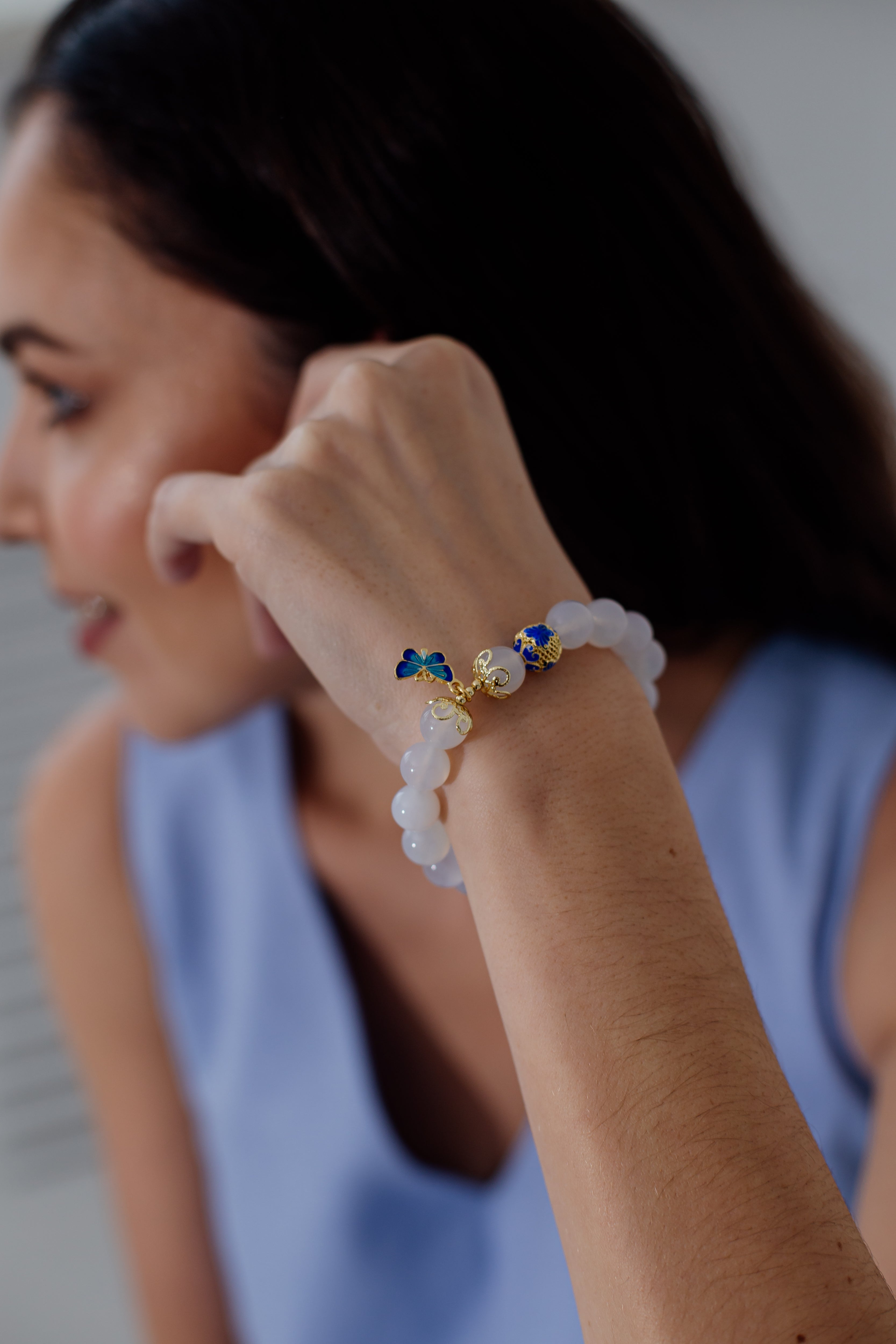 Butterfly White Agate Bracelet – Evelina-Nora Luxe