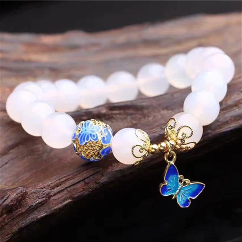 Butterfly White Agate Bracelet – Evelina-Nora Luxe