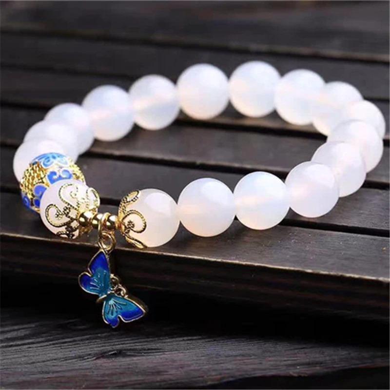 Butterfly White Agate Bracelet – Evelina-Nora Luxe