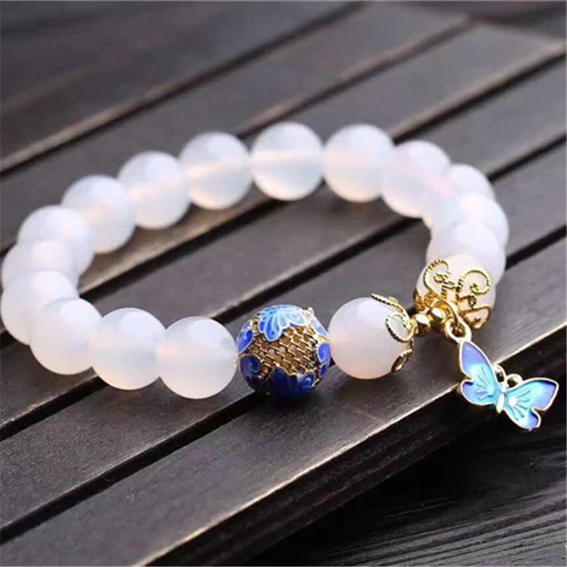 Butterfly White Agate Bracelet – Evelina-Nora Luxe