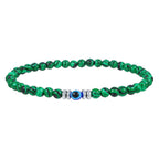 Men's 4mm Natural Stone Evil Eye Bead Bracelet - Thor-Malachite-Nora Luxe