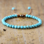 Natural Stone Pearl Adjustable Braided Bracelet - Aisha-Turquoise-Nora Luxe